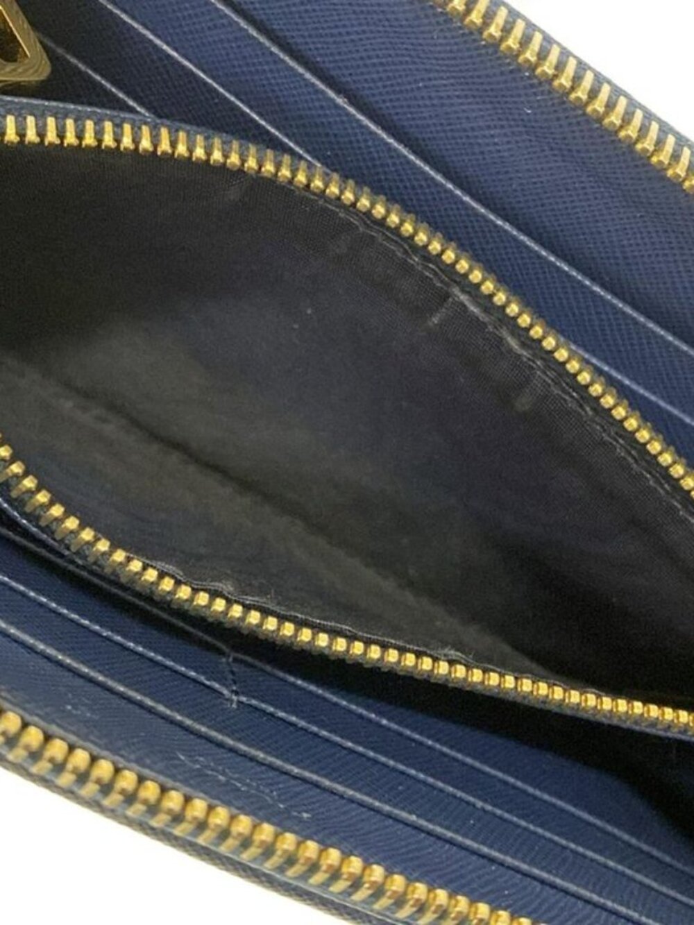 Prada Wallet Navy Zip Around Leather - Picture 4 of 6